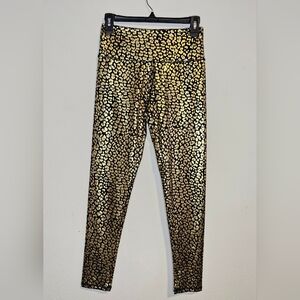 Alya Gold and Black Leopard Print Leggings